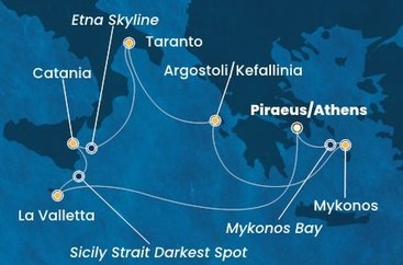 Řecko, Malta, Itálie z Pirea na lodi Costa Fascinosa