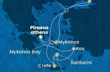 Řecko, Turecko z Pirea na lodi Costa Pacifica