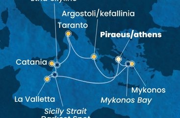 Řecko, Malta, Itálie z Pirea na lodi Costa Serena