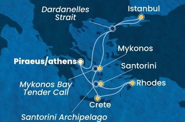 Řecko, Turecko,  z Pirea na lodi Costa Pacifica