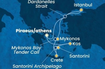 Řecko, Turecko,  z Pirea na lodi Costa Pacifica