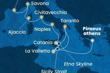 Řecko, Malta, Itálie, Francie z Pirea na lodi Costa Serena