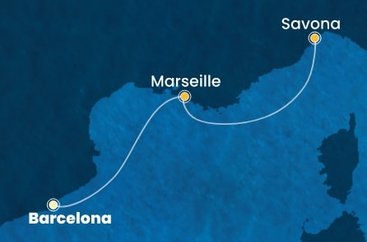 Španělsko, Francie, Itálie z Barcelony na lodi Costa Favolosa