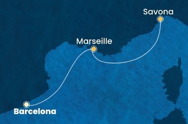 Španělsko, Francie, Itálie z Barcelony na lodi Costa Fortuna