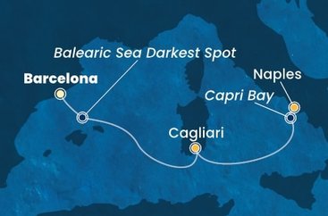 Španělsko, Sardinie, Itálie z Barcelony na lodi Costa Smeralda