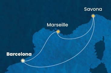 Španělsko, Francie, Itálie z Barcelony na lodi Costa Favolosa