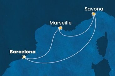 Španělsko, Francie, Itálie z Barcelony na lodi Costa Fascinosa