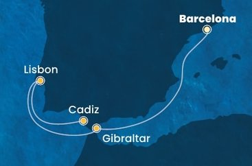 Španělsko, Velká Británie, Portugalsko z Barcelony na lodi Costa Diadema