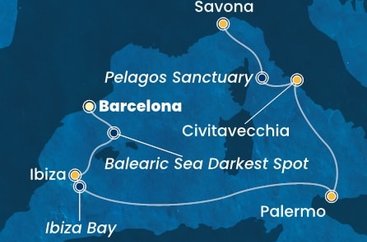 Španělsko, Itálie z Barcelony na lodi Costa Toscana