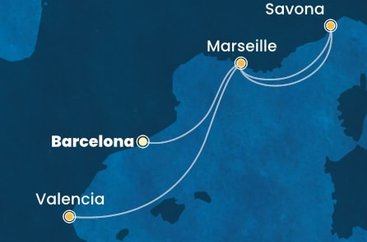 Španělsko, Francie, Itálie z Barcelony na lodi Costa Favolosa
