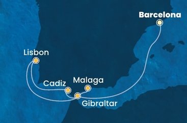 Španělsko, Velká Británie, Portugalsko z Barcelony na lodi Costa Pacifica