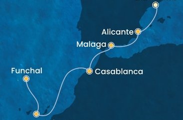 Španělsko, Maroko, Portugalsko z Barcelony na lodi Costa Pacifica