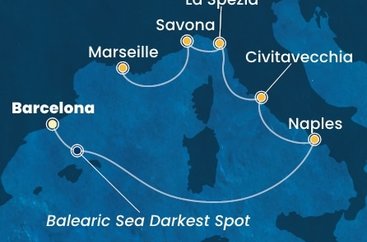 Španělsko, Itálie, Francie z Barcelony na lodi Costa Toscana