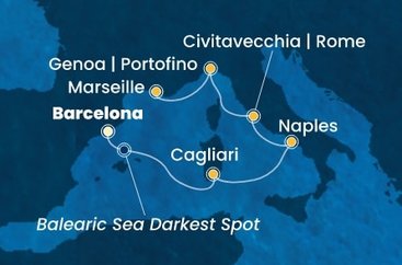 Španělsko, Itálie, Francie z Barcelony na lodi Costa Toscana