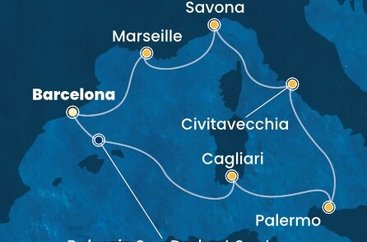 Španělsko, Itálie, Francie z Barcelony na lodi Costa Smeralda
