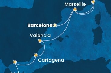 Španělsko, Francie, Itálie z Barcelony na lodi Costa Favolosa
