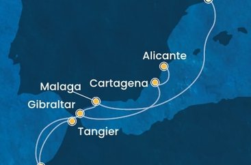 Španělsko, Maroko, Velká Británie z Barcelony na lodi Costa Pacifica