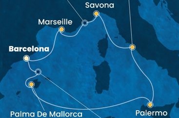 Španělsko, Itálie, Francie z Barcelony na lodi Costa Toscana