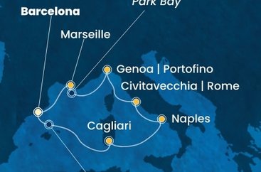 Španělsko, Itálie, Francie z Barcelony na lodi Costa Toscana