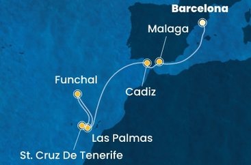 Španělsko, Portugalsko z Barcelony na lodi Costa Smeralda