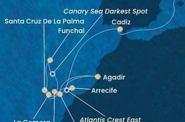Španělsko, , Maroko, Portugalsko z Barcelony na lodi Costa Fortuna