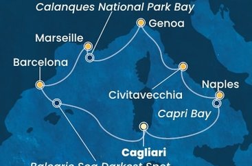 Itálie, Francie, Španělsko z Cagliari na lodi Costa Smeralda