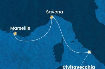Itálie, Francie z Civitavecchia na lodi Costa Smeralda