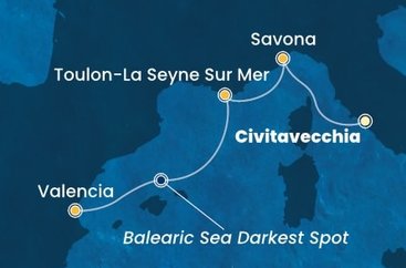 Itálie, Francie, Španělsko z Civitavecchia na lodi Costa Pacifica