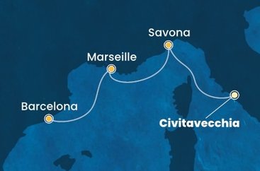 Itálie, Francie, Španělsko z Civitavecchia na lodi Costa Toscana