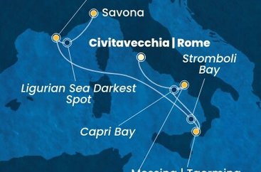 Itálie, Francie z Civitavecchia na lodi Costa Fascinosa