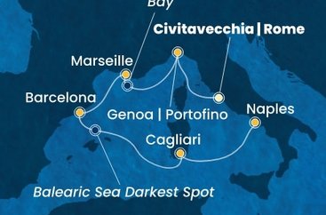 Itálie, Francie, Španělsko z Civitavecchia na lodi Costa Toscana