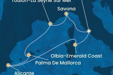 Itálie, Francie, Španělsko z Civitavecchia na lodi Costa Pacifica