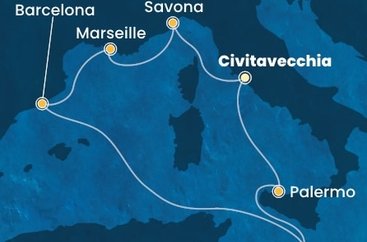 Itálie, Francie, Španělsko, Malta z Civitavecchia na lodi Costa Pacifica