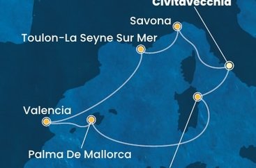 Itálie, Francie, Španělsko z Civitavecchia na lodi Costa Pacifica