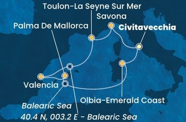 Itálie, Francie, Španělsko z Civitavecchia na lodi Costa Pacifica