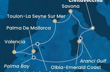 Itálie, Francie, Španělsko z Civitavecchia na lodi Costa Pacifica