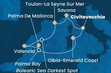 Itálie, Francie, Španělsko z Civitavecchia na lodi Costa Pacifica