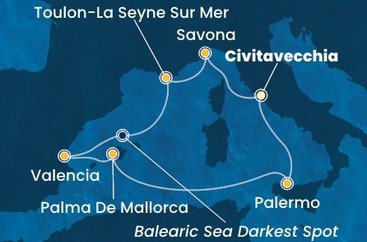 Itálie, Francie, Španělsko z Civitavecchia na lodi Costa Pacifica