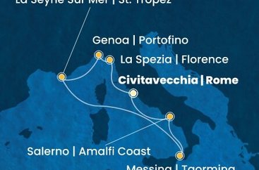 Itálie, Francie z Civitavecchia na lodi Costa Fascinosa