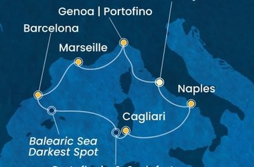 Itálie, Francie, Španělsko z Civitavecchia na lodi Costa Smeralda