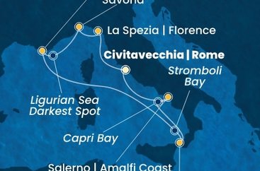 Itálie, , Francie z Civitavecchia na lodi Costa Fascinosa