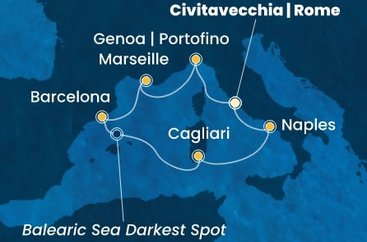 Itálie, Francie, Španělsko z Civitavecchia na lodi Costa Toscana