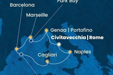 Itálie, Francie, Španělsko z Civitavecchia na lodi Costa Toscana