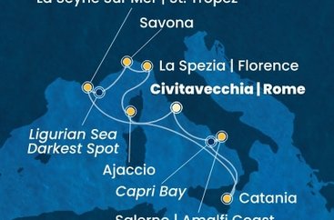 Itálie, Francie,  z Civitavecchia na lodi Costa Fascinosa