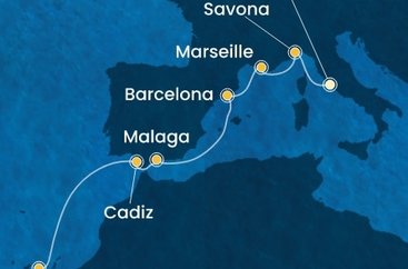 Itálie, Francie, Španělsko z Civitavecchia na lodi Costa Smeralda