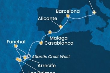 Itálie, Španělsko, Maroko, Portugalsko z Civitavecchia na lodi Costa Pacifica