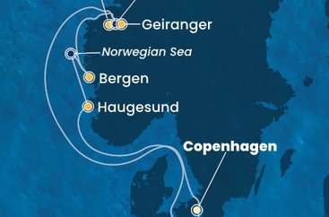 Dánsko, Norsko, Německo z Kodaně na lodi Costa Diadema