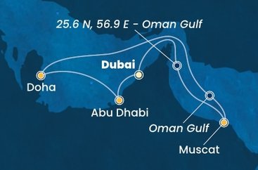 Spojené arabské emiráty, Omán, , Katar z Dubaje na lodi Costa Toscana