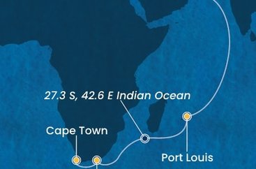 Spojené arabské emiráty, Mauricius, Jihoafrická republika z Dubaje na lodi Costa Smeralda