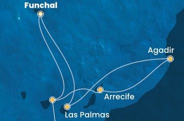 Portugalsko, Španělsko, Maroko z Funchalu na lodi Costa Fortuna